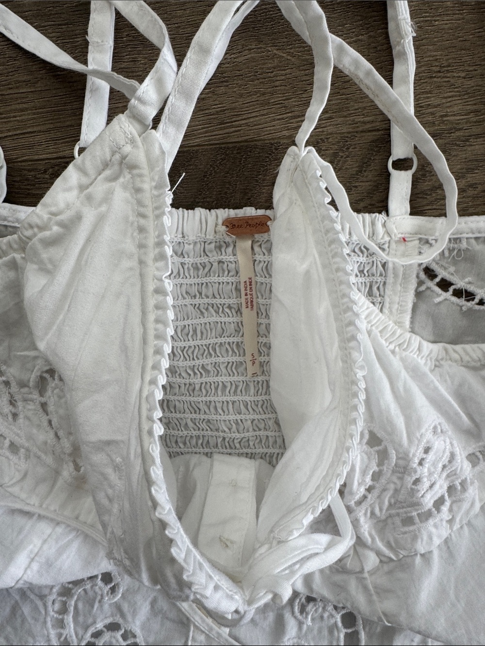 Free People White Eyelet Tie-Front Cami - Picture 2 of 7